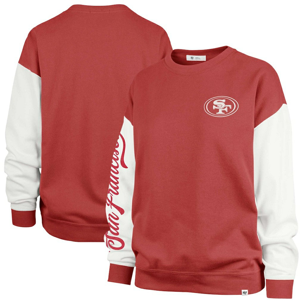 San Francisco 49ers '47 Women's Double Header Rise Andie Pullover Sweatshirt Scarlet