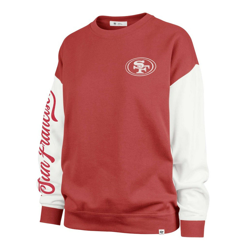 San Francisco 49ers '47 Women's Double Header Rise Andie Pullover Sweatshirt Scarlet