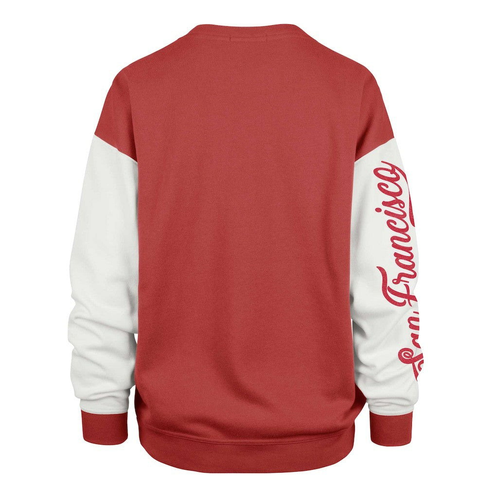 San Francisco 49ers '47 Women's Double Header Rise Andie Pullover Sweatshirt Scarlet