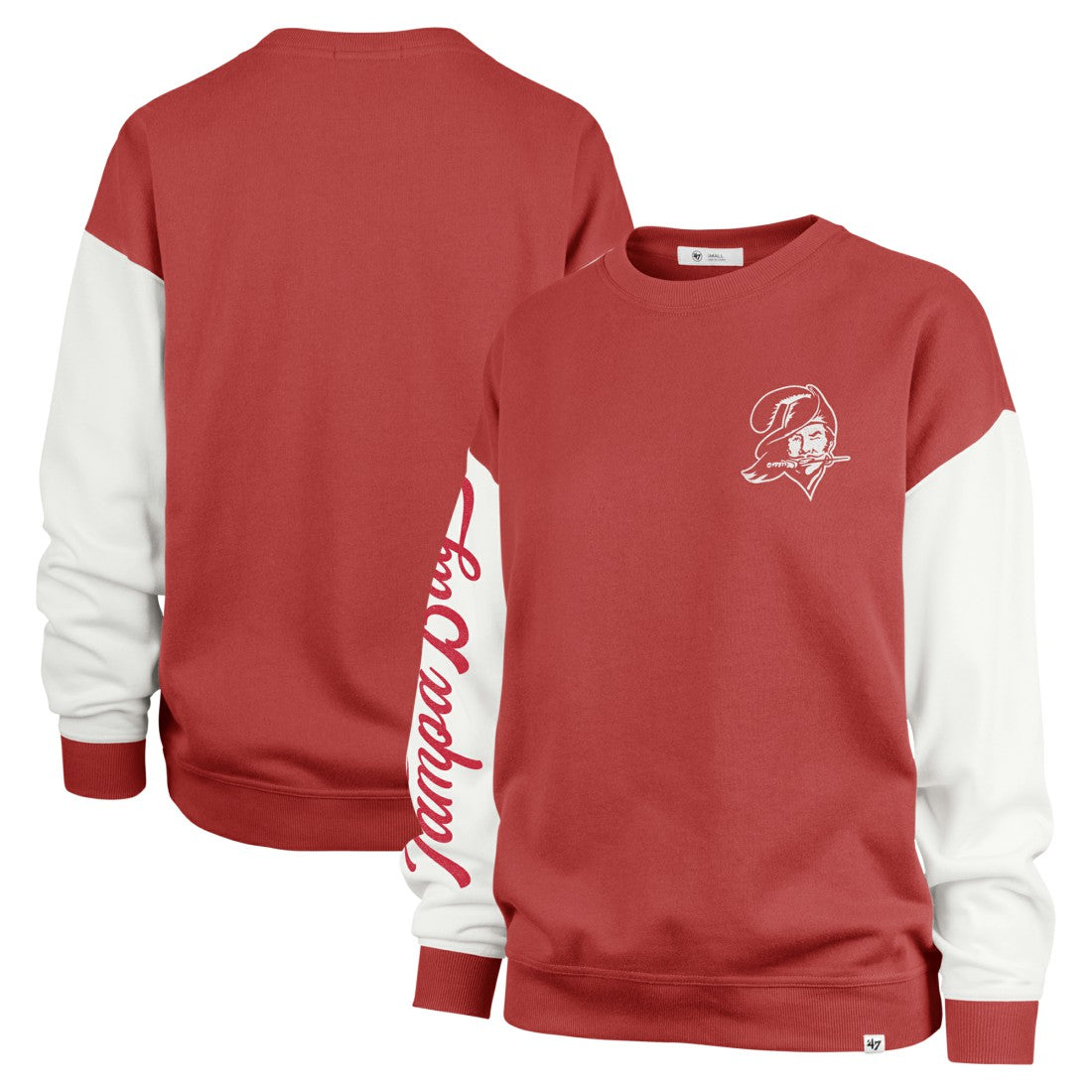 Tampa Bay Buccaneers '47 Women's Double Header Rise Andie Pullover Sweatshirt Red