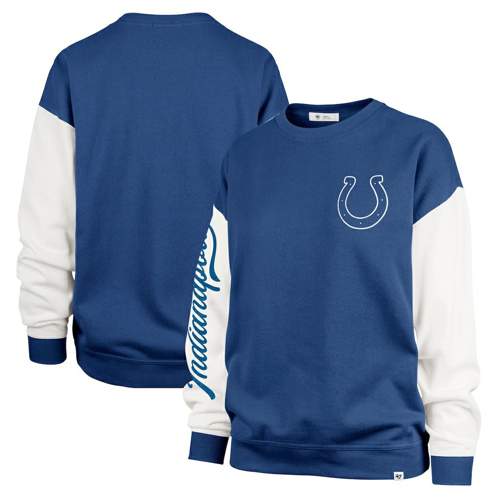 Indianapolis Colts '47 Women's Double Header Rise Andie Pullover Sweatshirt Royal