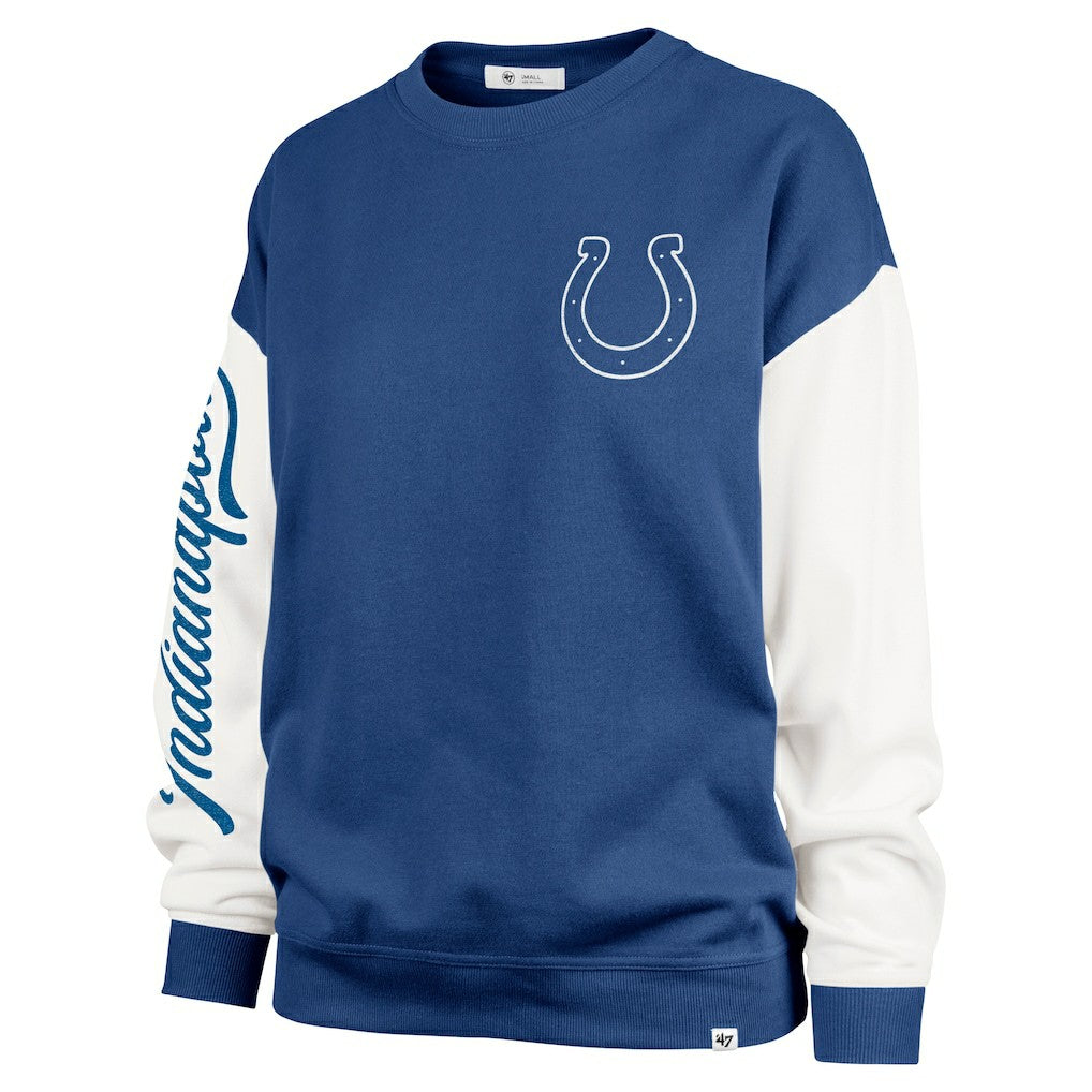 Indianapolis Colts '47 Women's Double Header Rise Andie Pullover Sweatshirt Royal
