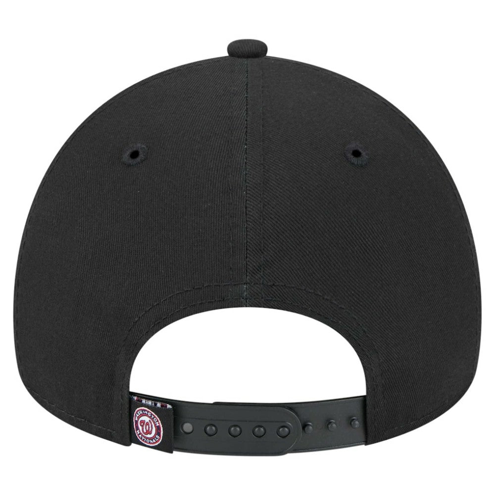Washington Nationals New Era 9FORTY A-Frame Adjustable Hat - Black Hats