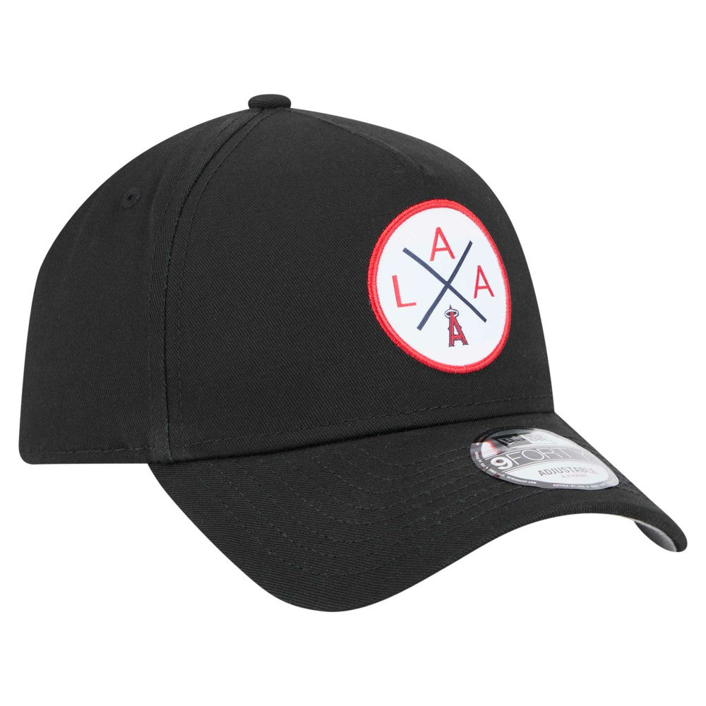 Los Angeles Angels New Era 9FORTY A-Frame Adjustable Hat - Black Hats