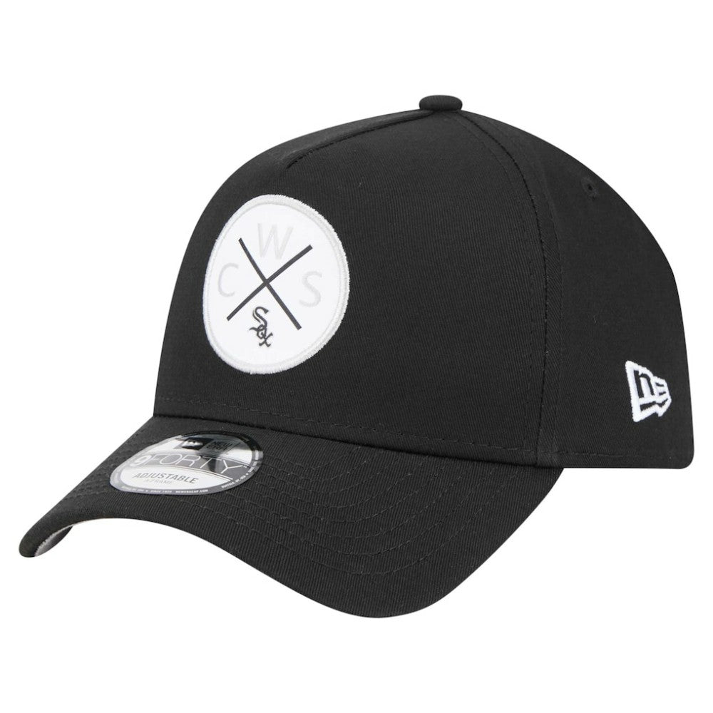 Chicago White Sox New Era 9FORTY A-Frame Adjustable Hat - Black Hats