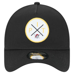 Pittsburgh Pirates New Era 9FORTY A-Frame Adjustable Hat - Black Hats