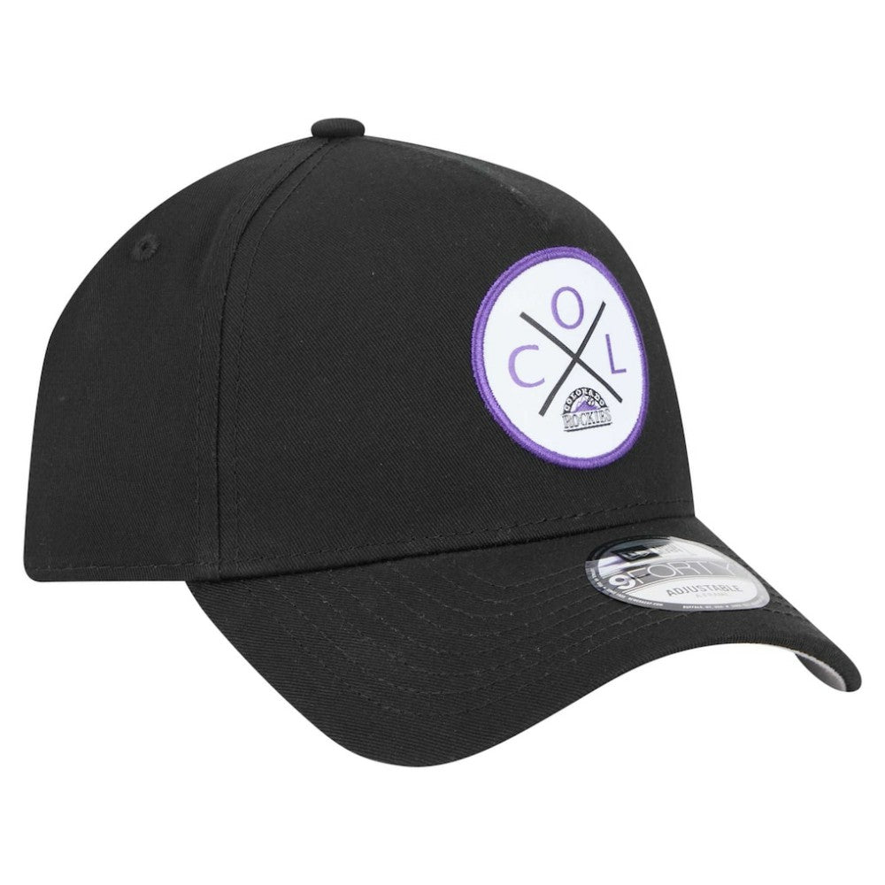 Colorado Rockies New Era 9FORTY A-Frame Adjustable Hat - Black Hats