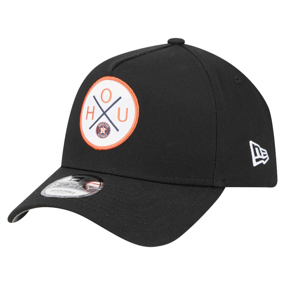 Houston Astros New Era 9FORTY A-Frame Adjustable Hat - Black Hats