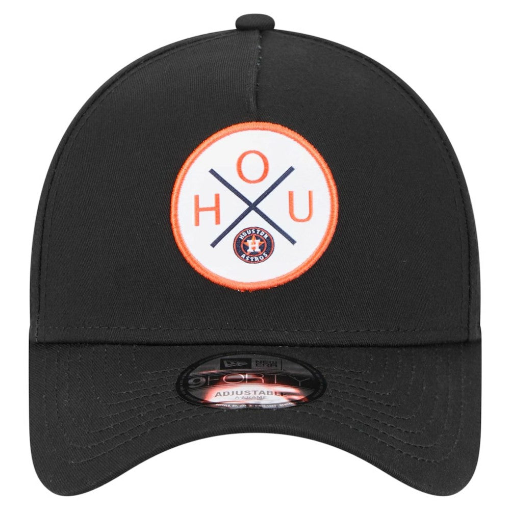 Houston Astros New Era 9FORTY A-Frame Adjustable Hat - Black Hats