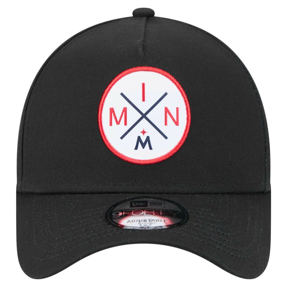Minnesota Twins New Era 9FORTY A-Frame Adjustable Hat - Black Hats