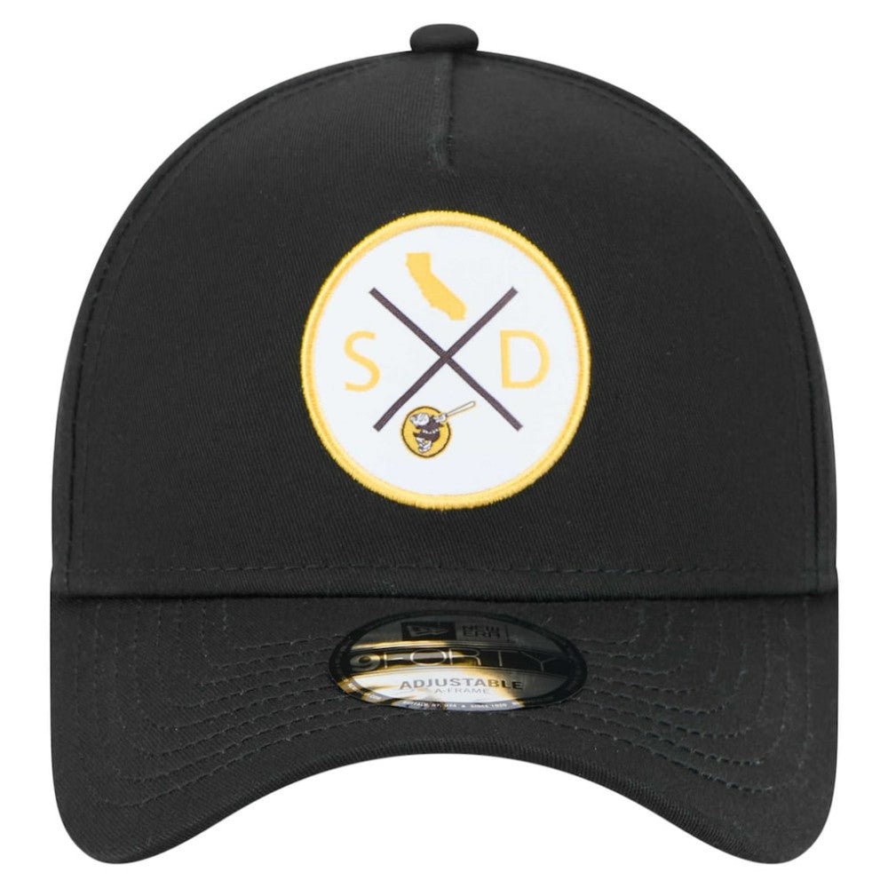 San Diego Padres New Era 9FORTY A-Frame Adjustable Hat - Black Hats