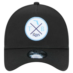 Tampa Bay Rays New Era 9FORTY A-Frame Adjustable Hat - Black Hats