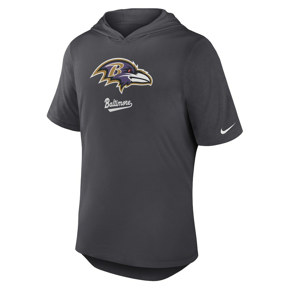Baltimore Ravens Tri-Blend Performance Hoodie T-Shirt Anthracite