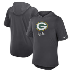 Green Bay Packers Tri-Blend Performance Hoodie T-Shirt Anthracite