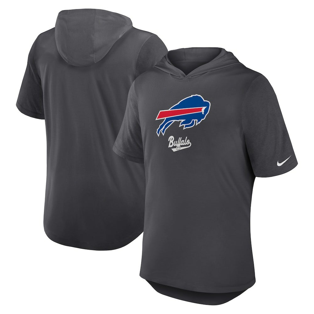 Buffalo Bills Tri-Blend Performance Hoodie T-Shirt Anthracite