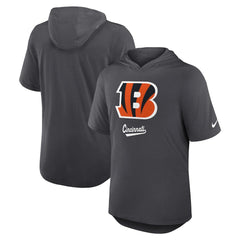 Cincinnati Bengals Tri-Blend Performance Hoodie T-Shirt Anthracite
