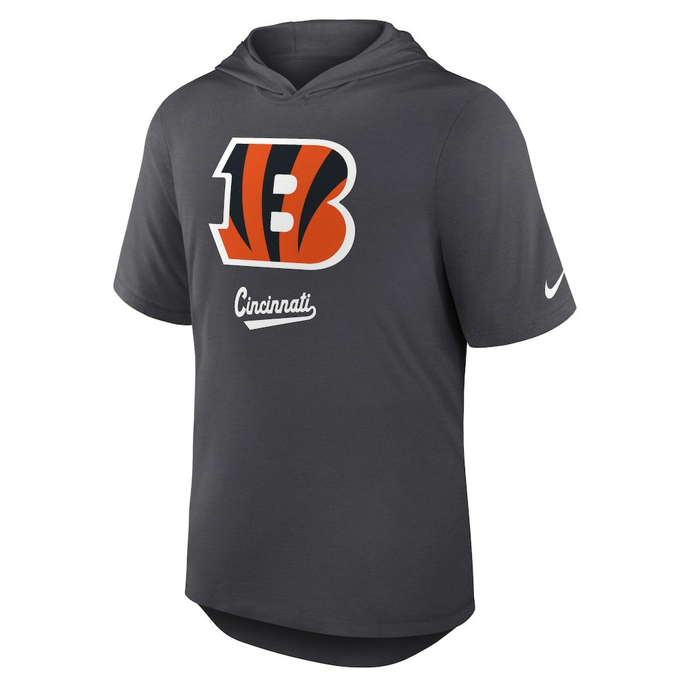 Cincinnati Bengals Tri-Blend Performance Hoodie T-Shirt Anthracite