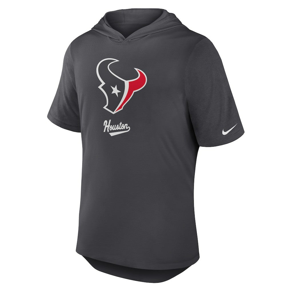 Houston Texans Tri-Blend Performance Hoodie T-Shirt Anthracite