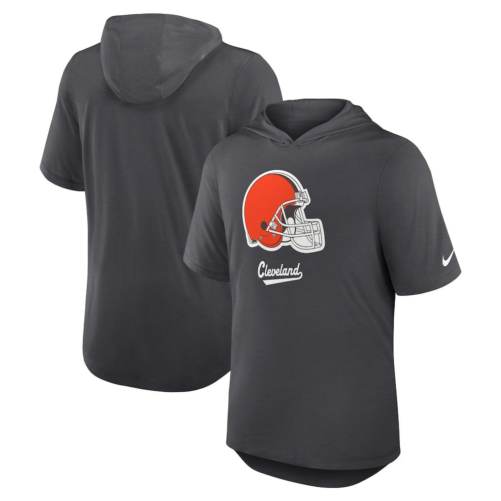 Cleveland Browns Tri-Blend Performance Hoodie T-Shirt Anthracite