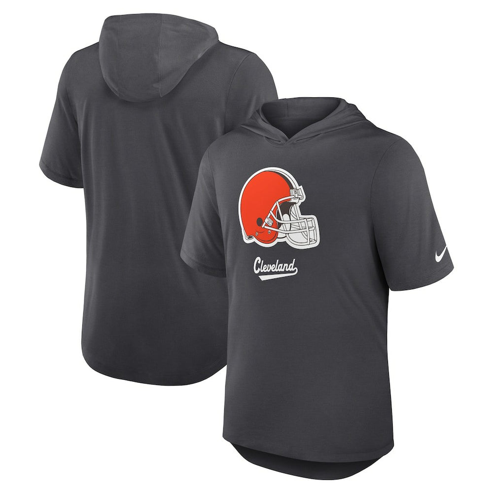 Cleveland Browns Tri-Blend Performance Hoodie T-Shirt Anthracite
