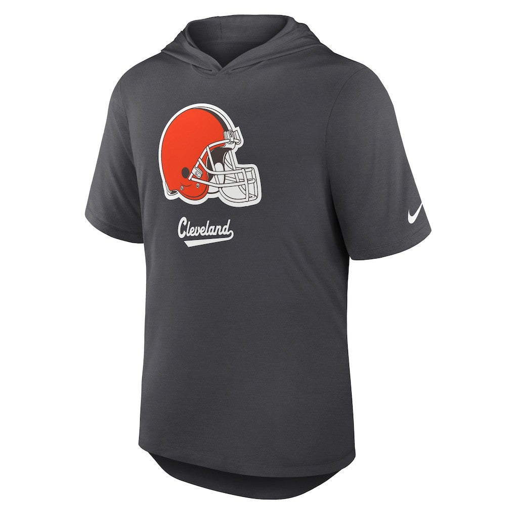 Cleveland Browns Tri-Blend Performance Hoodie T-Shirt Anthracite