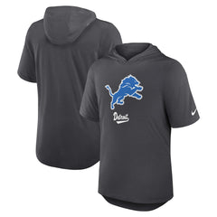 Detroit Lions Tri-Blend Performance Hoodie T-Shirt Anthracite