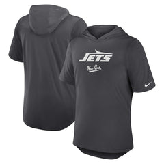 New York Jets Tri-Blend Performance Hoodie T-Shirt Anthracite