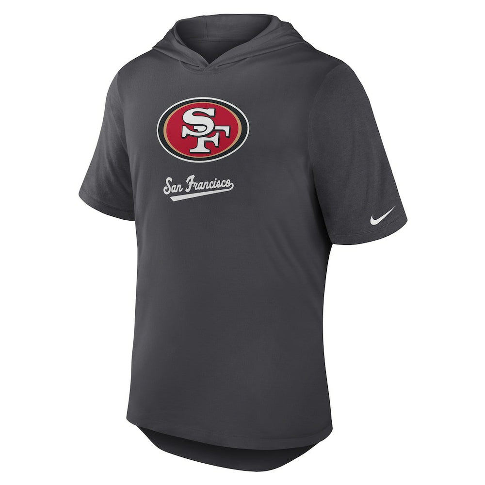 San Francisco 49ers Tri-Blend Performance Hoodie T-Shirt Anthracite