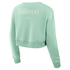 Buffalo Bills Women's Studio Tri-Blend Cropped Pullover Sweatshirt Mint