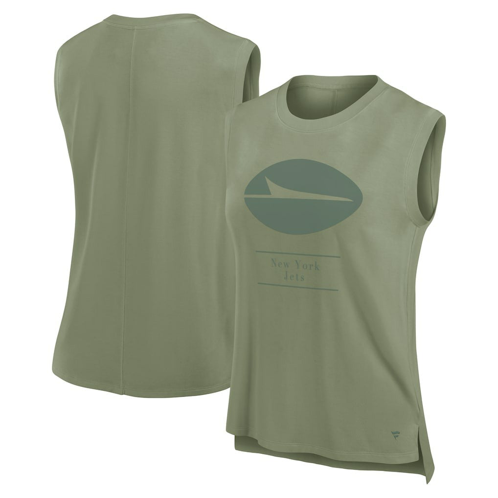 New York Jets Women's Studio Embrace Tank Top Olive