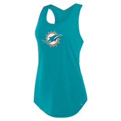 Miami Dolphins Women's Iron Fan Tank Top Aqua