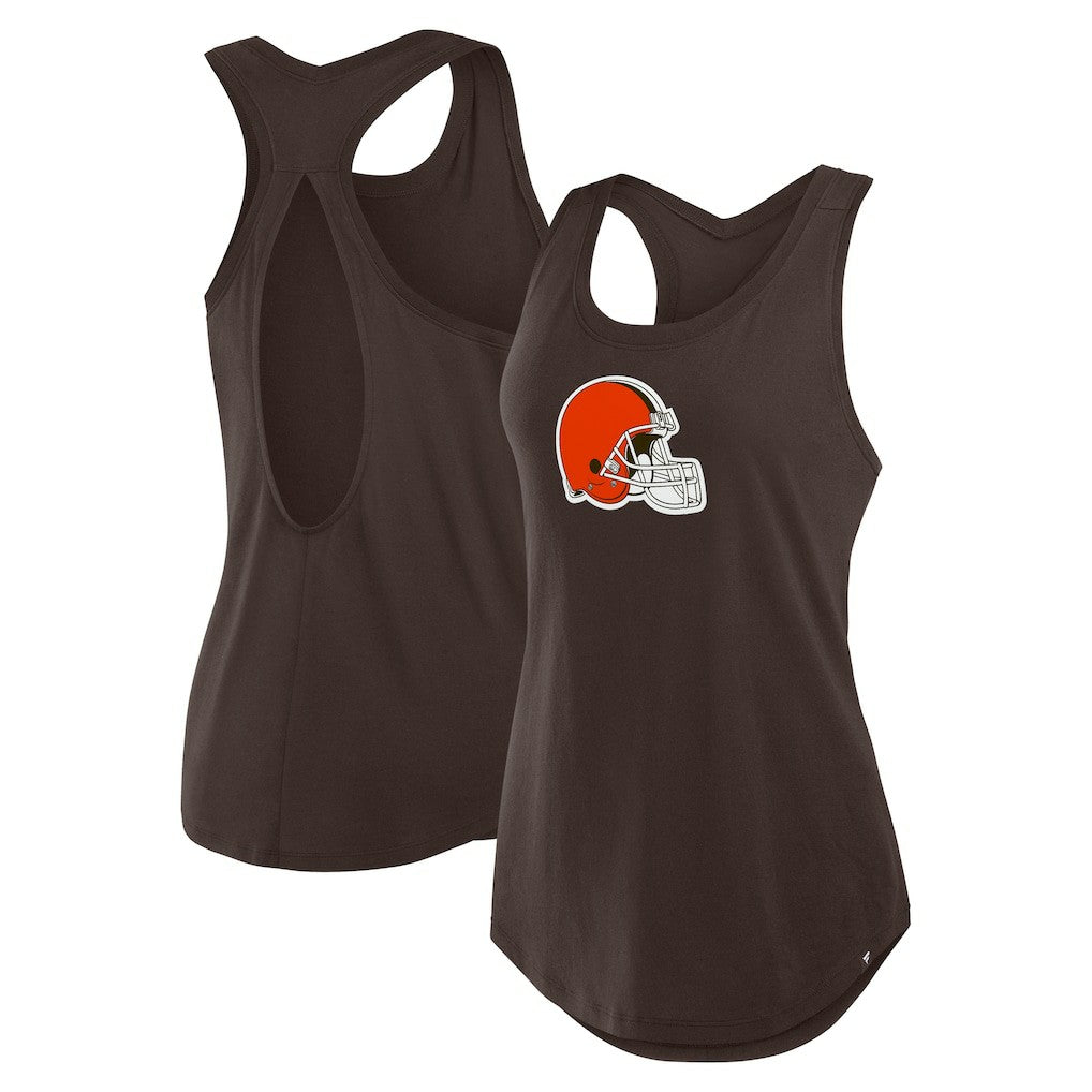 Cleveland Browns Women's Iron Fan Tank Top Brown