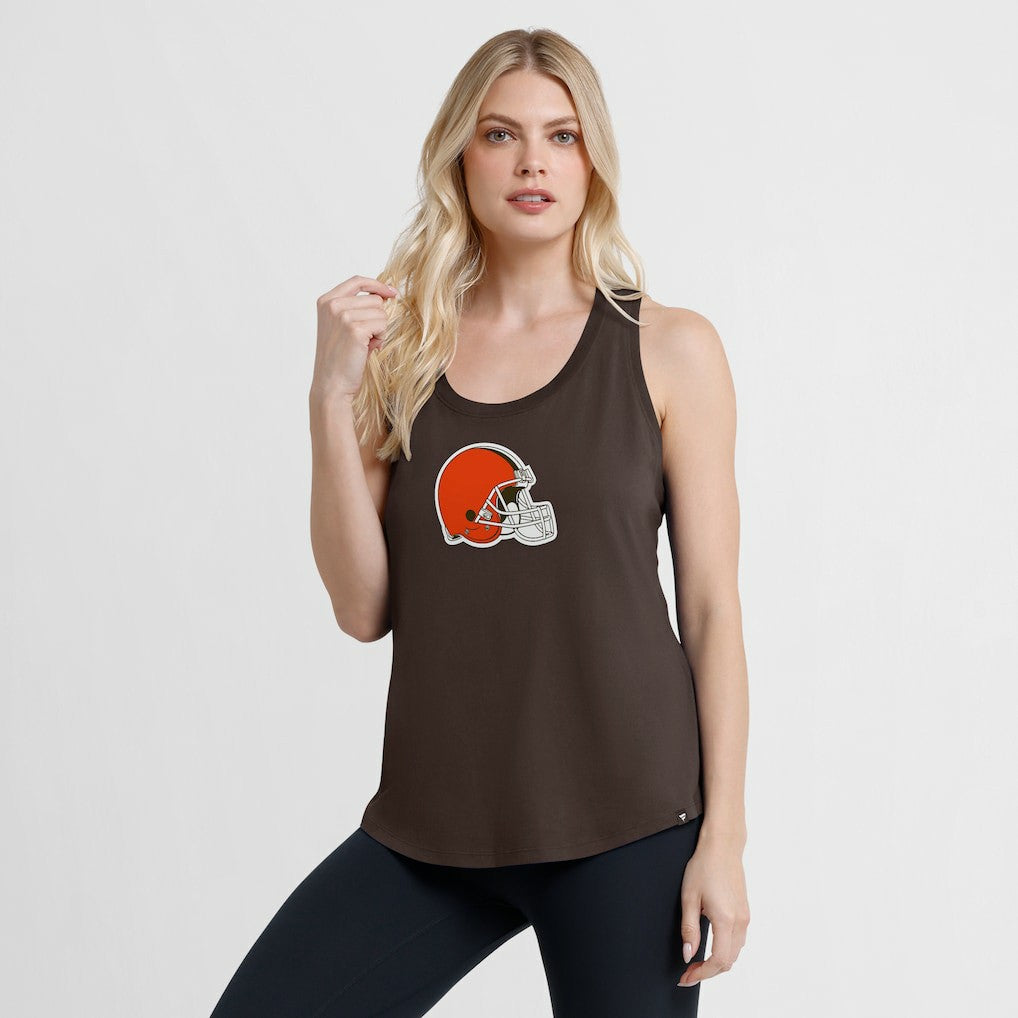Cleveland Browns Women's Iron Fan Tank Top Brown