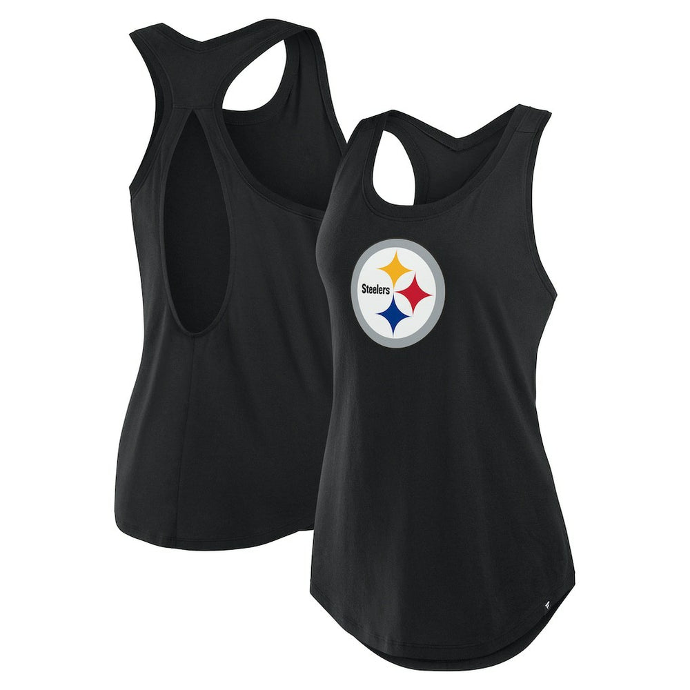 Pittsburgh Steelers Women's Iron Fan Tank Top Black