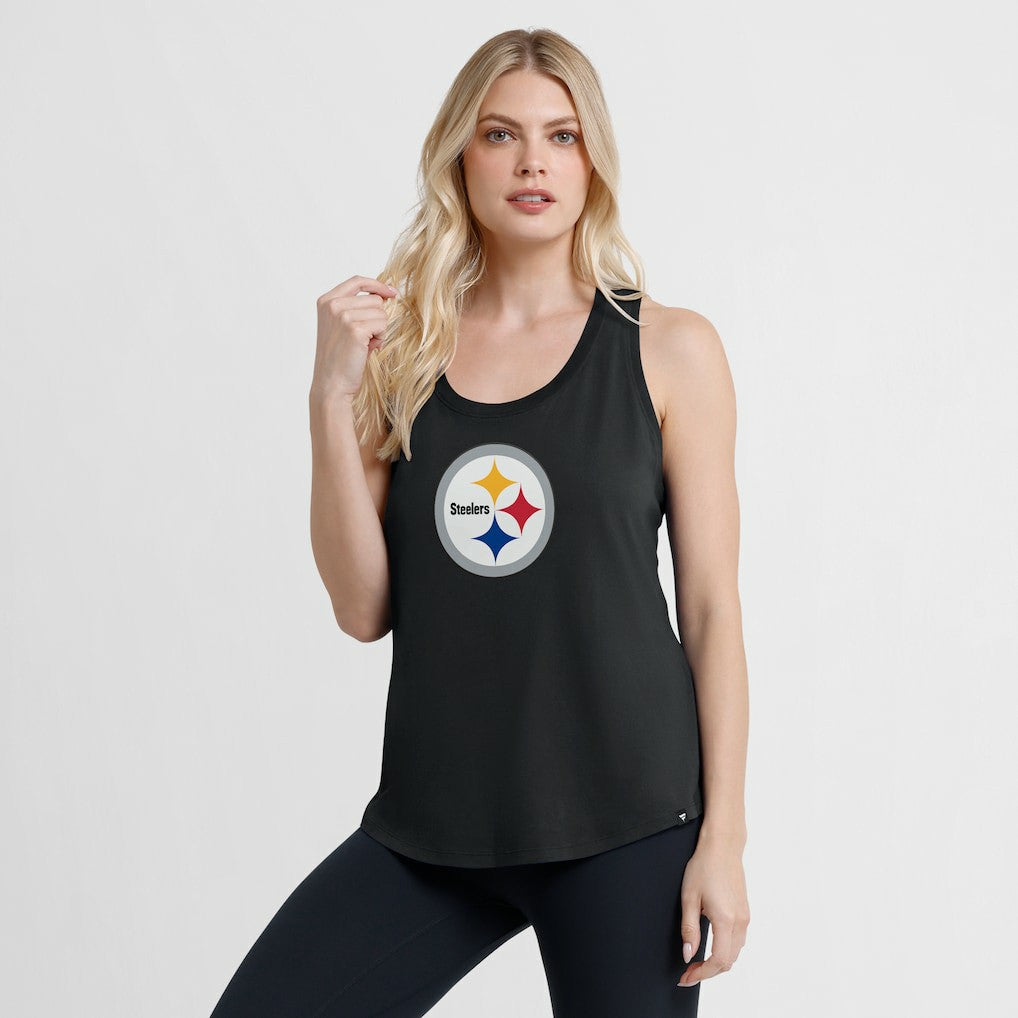 Pittsburgh Steelers Women's Iron Fan Tank Top Black