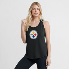 Pittsburgh Steelers Women's Iron Fan Tank Top Black