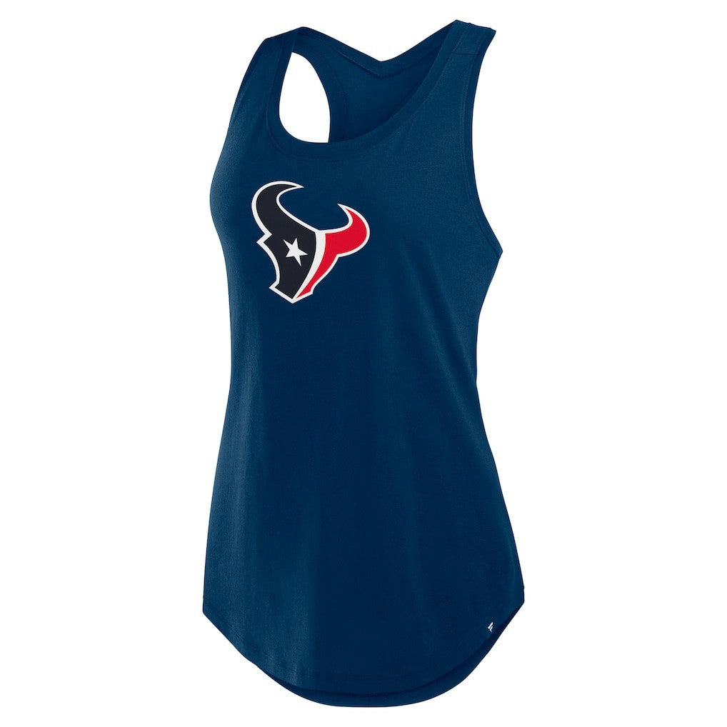 Houston Texans Women's Iron Fan Tank Top Navy