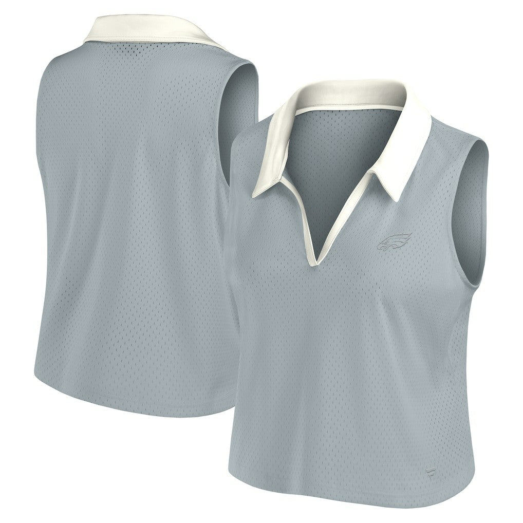 Philadelphia Eagles Women's Studio Wellness V-Neck Tank Top Gray