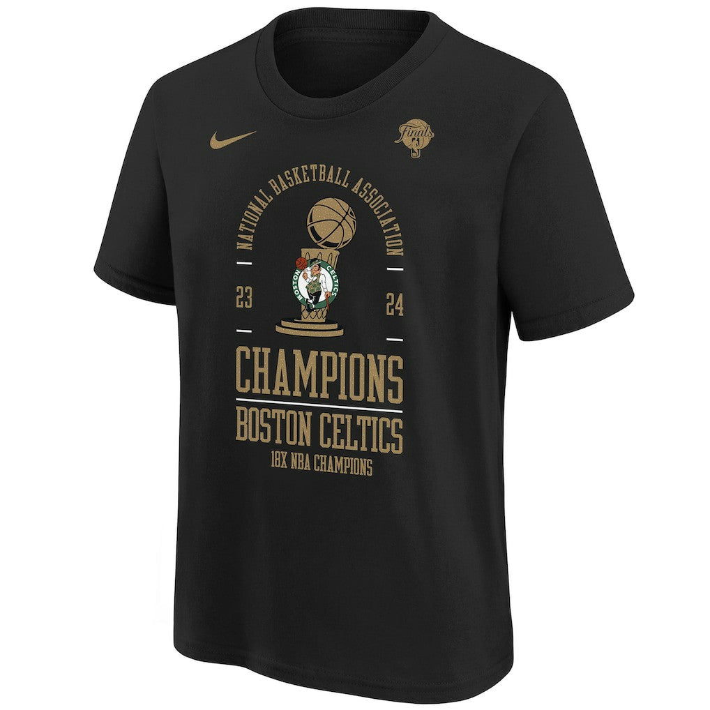 Boston Celtics Youth 18-Time NBA Finals Champions Locker Room T-Shirt Black