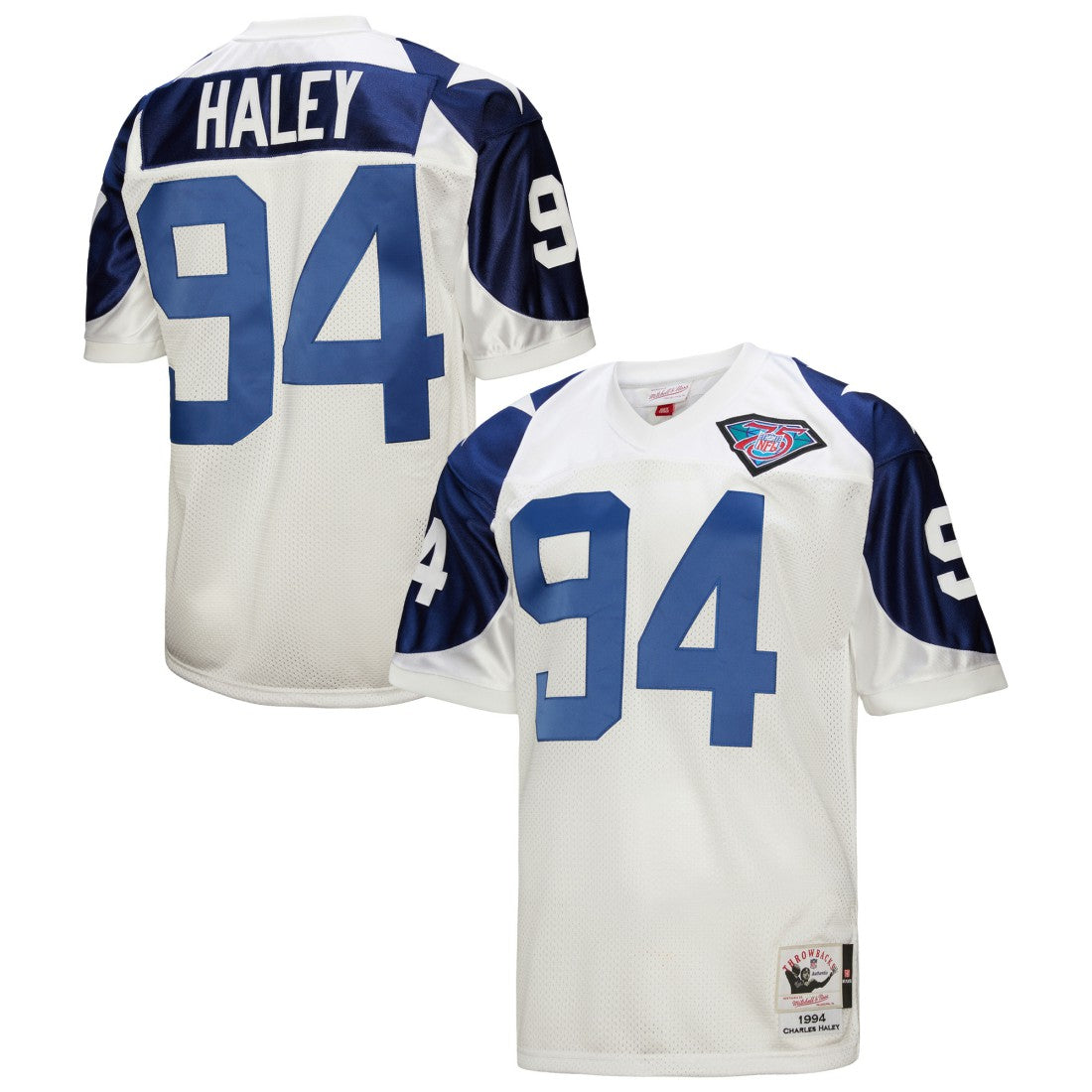 Charles Haley Dallas Cowboys 1994 Authentic Throwback Retired Player Jersey White