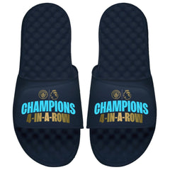 Manchester City ISlide Unisex Four-Time Consecutive Premier League Champions Slide Sandals Navy