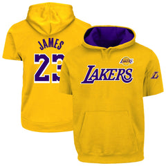 LeBron James Los Angeles Lakers Big & Tall Short Sleeve Hoodie Gold