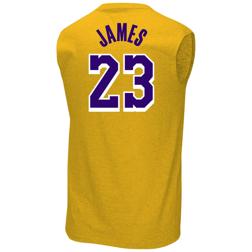 LeBron James Los Angeles Lakers Profile Big & Tall Player Muscle Tank Gold