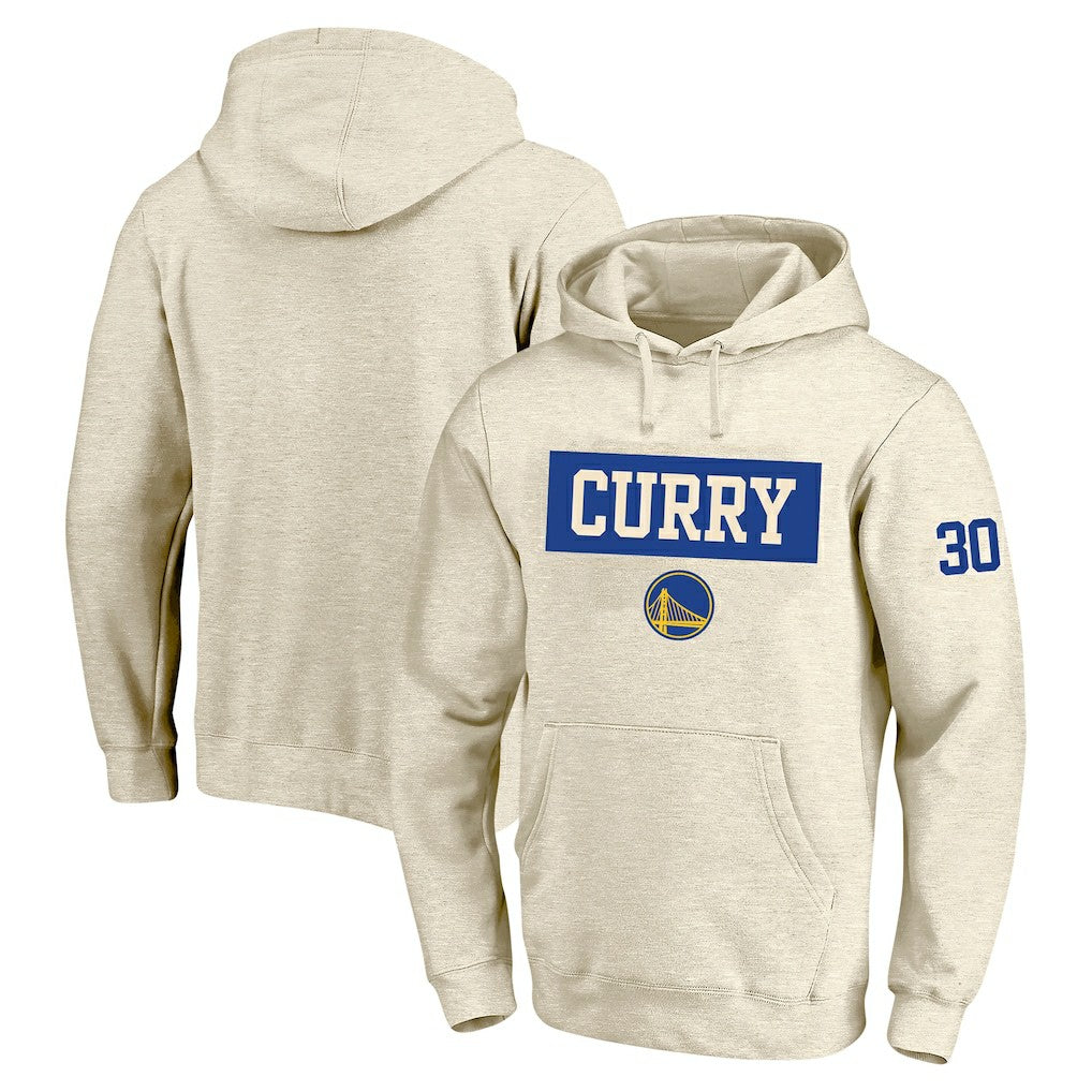 Stephen Curry Golden State Warriors Profile Big & Tall Player Double Face Tri-Blend Pullover Hoodie Cream