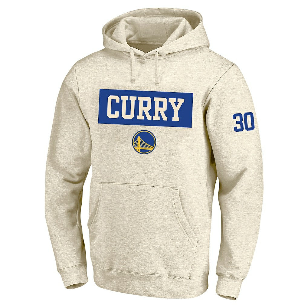 Stephen Curry Golden State Warriors Profile Big & Tall Player Double Face Tri-Blend Pullover Hoodie Cream