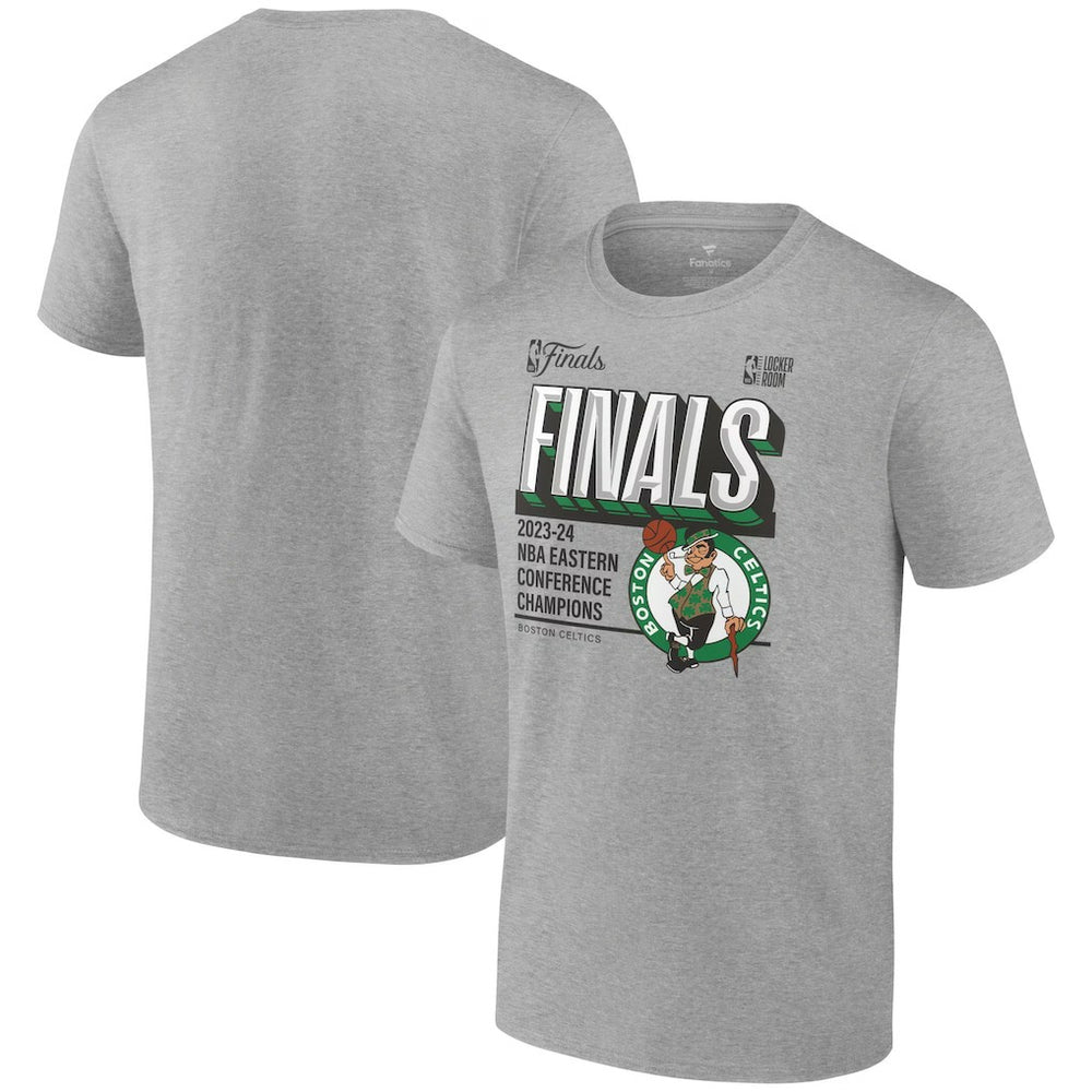 Boston Celtics 2024 Eastern Conference Champions Locker Room Big & Tall T-Shirt Heather Gray