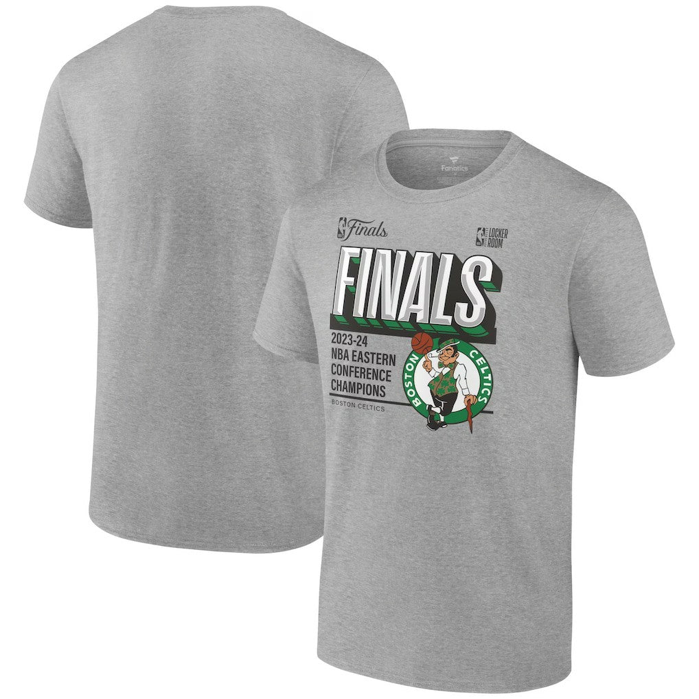 Boston Celtics 2024 Eastern Conference Champions Locker Room Big & Tall T-Shirt Heather Gray