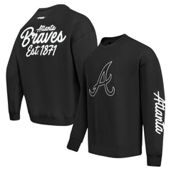Atlanta Braves Pro Standard Paint The City Dropped Shoulder Pullover Sweatshirt - Black Pullover