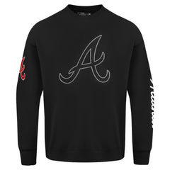 Atlanta Braves Pro Standard Paint The City Dropped Shoulder Pullover Sweatshirt - Black Pullover