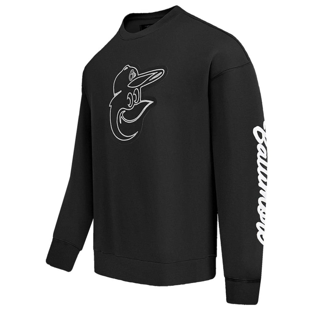 Baltimore Orioles Pro Standard Paint The City Dropped Shoulder Pullover Sweatshirt - Black Pullover